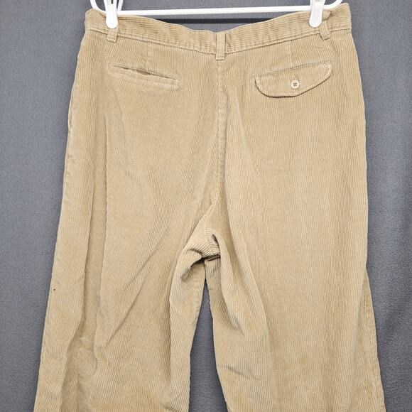LL Bean Corduroy Pants Womens 20 Beige Tan Pleated Taper Vintage Made in USA - Picture 11 of 15